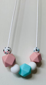 Pink + Blue Speckled Necklace